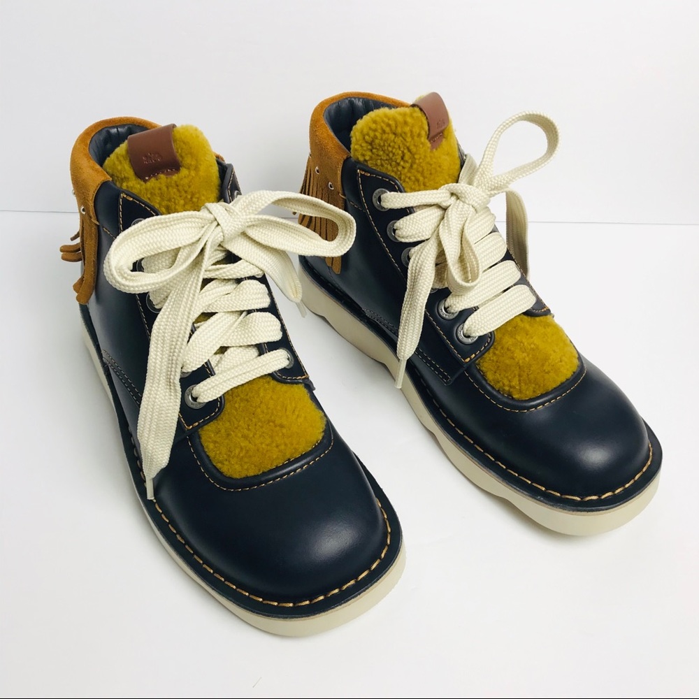 Coach Troopa High Top Shearling Derby Boots - Picture 5 of 13